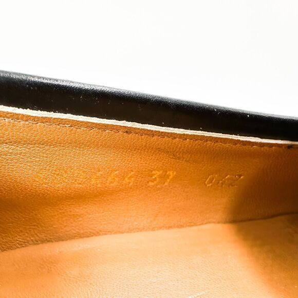 Gucci Jordaan Horsebit Loafer Black Leather Flats Buckle 37, 7 - Picture 12 of 15